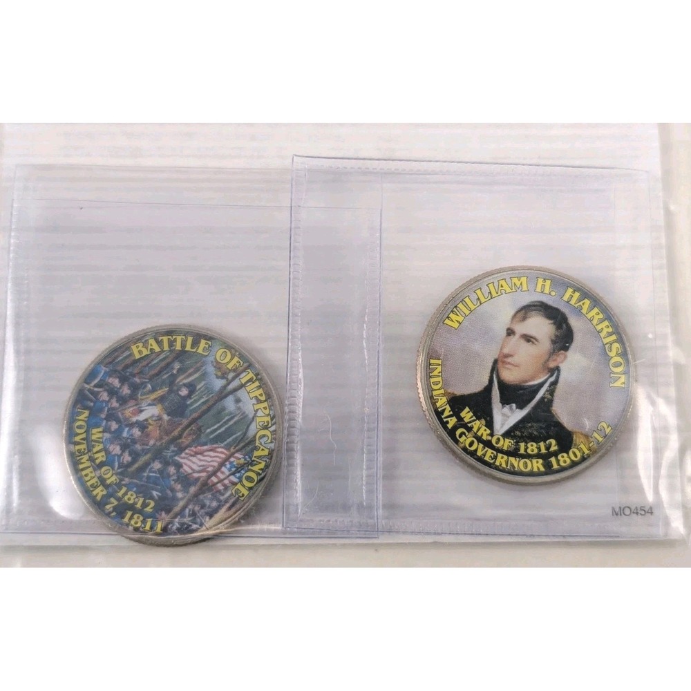 Mystic War of 1812 Kennedy Half Dollars Tippecanoe William Harrison 2 Coin Set